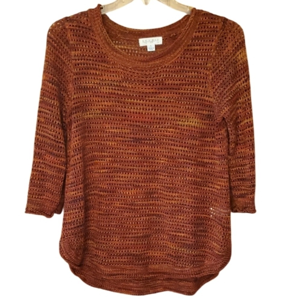 Studio JPR Womans Rust‎ Woven Lightweight Sweater Size Large